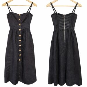 Reformation Linen Dress Dark Gray Size 0